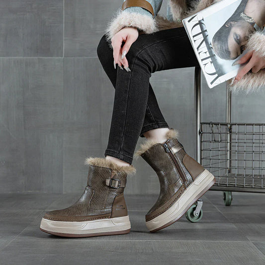 Step Into Winter Elegance with the Swag+Chic "Selene" Fur-Lined Ankle Boots
