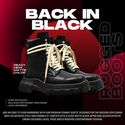 MLB LTHR-01 High-Top Combat Boots: Rugged Style Meets Premium Craftsmanship