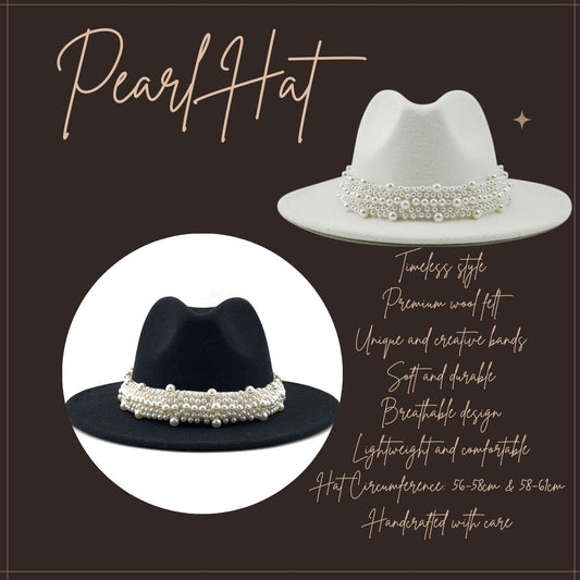"Elegance Redefined: The Pearl Hat’s Fusion of Timeless Charm and Modern Craft"