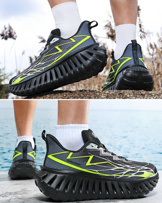 Lume Strike X9X Sneakers: Blackout Power Meets Neon Energy