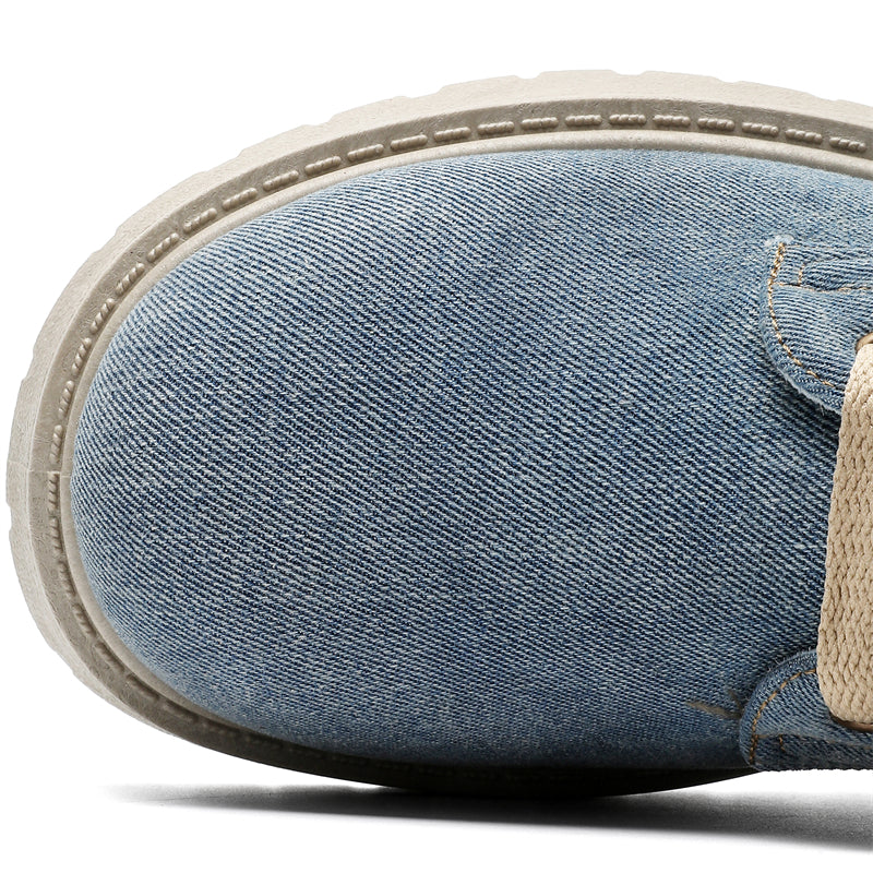 MLB LTHR-13 Denim Lace-Up Boots