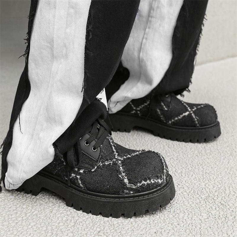 MLB LTHR-16 Distressed Denim Derby Shoes