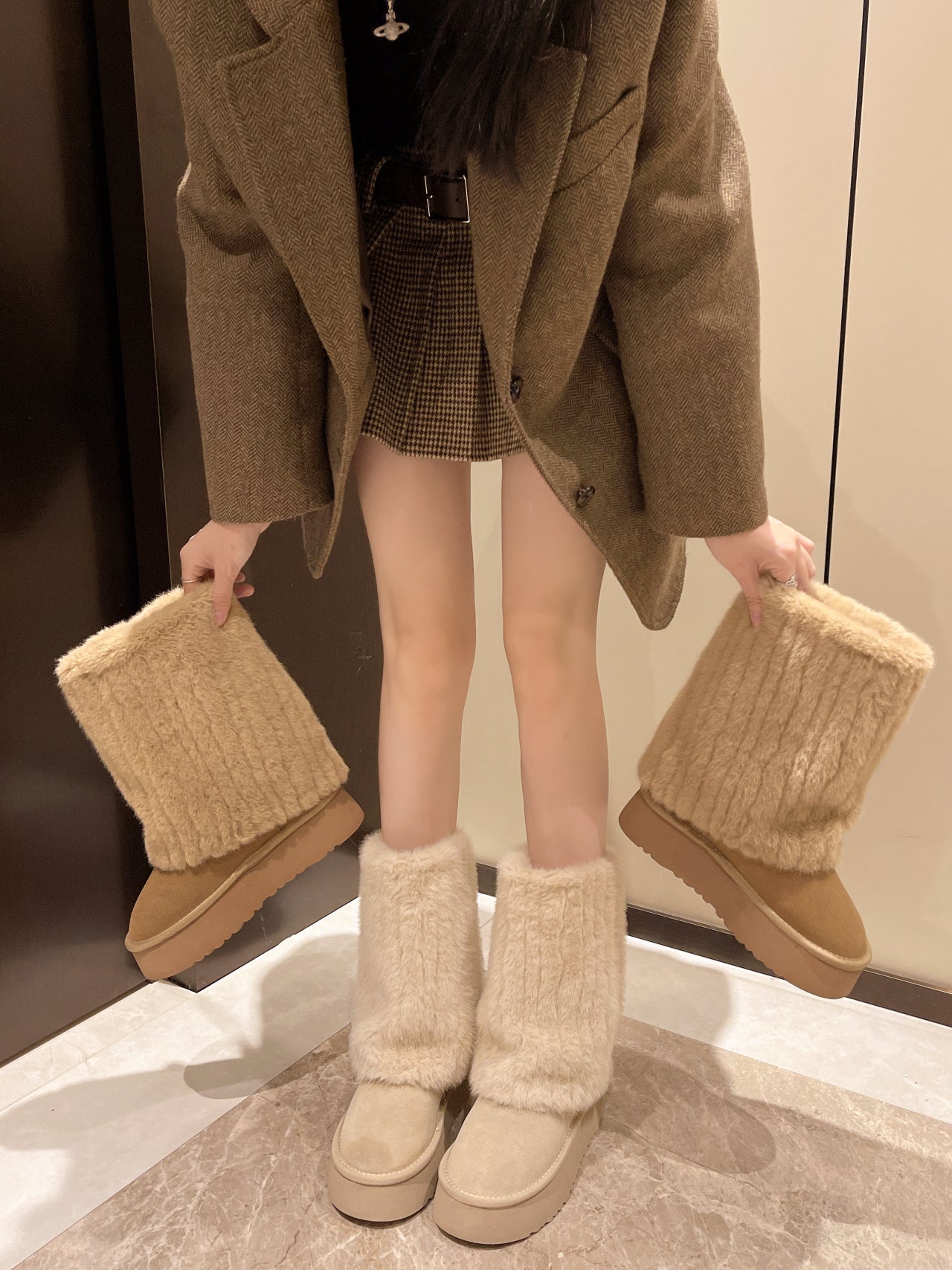 Demeter Plush High-Rise Boots