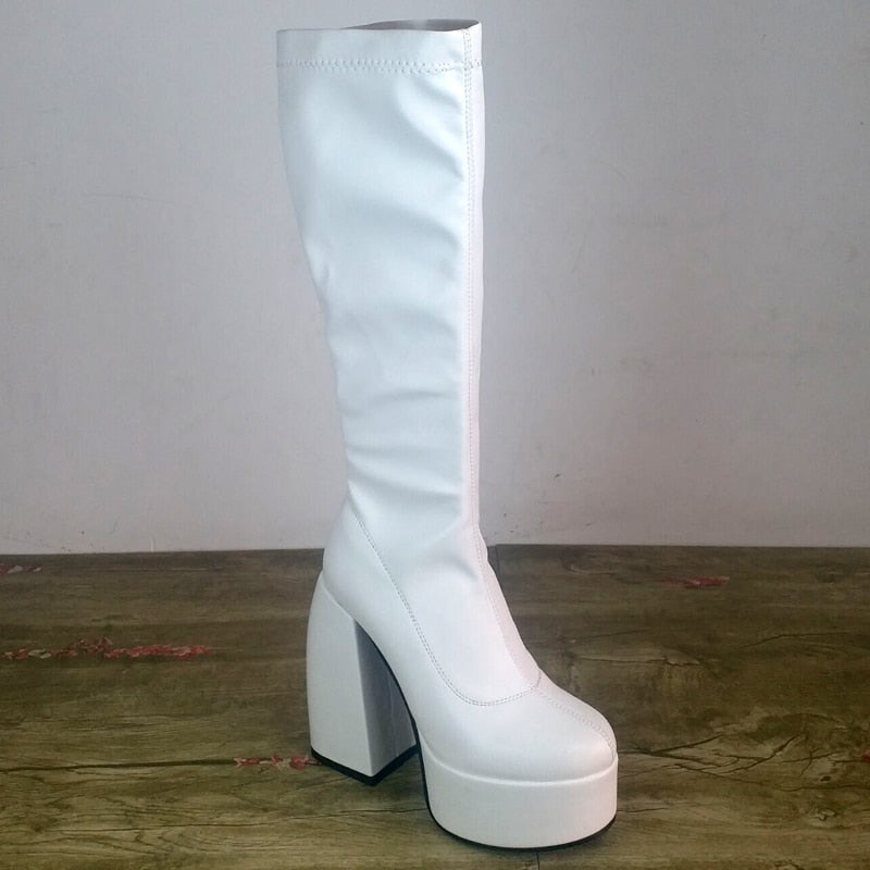 DAENE Knee-High Platform Heel Boots