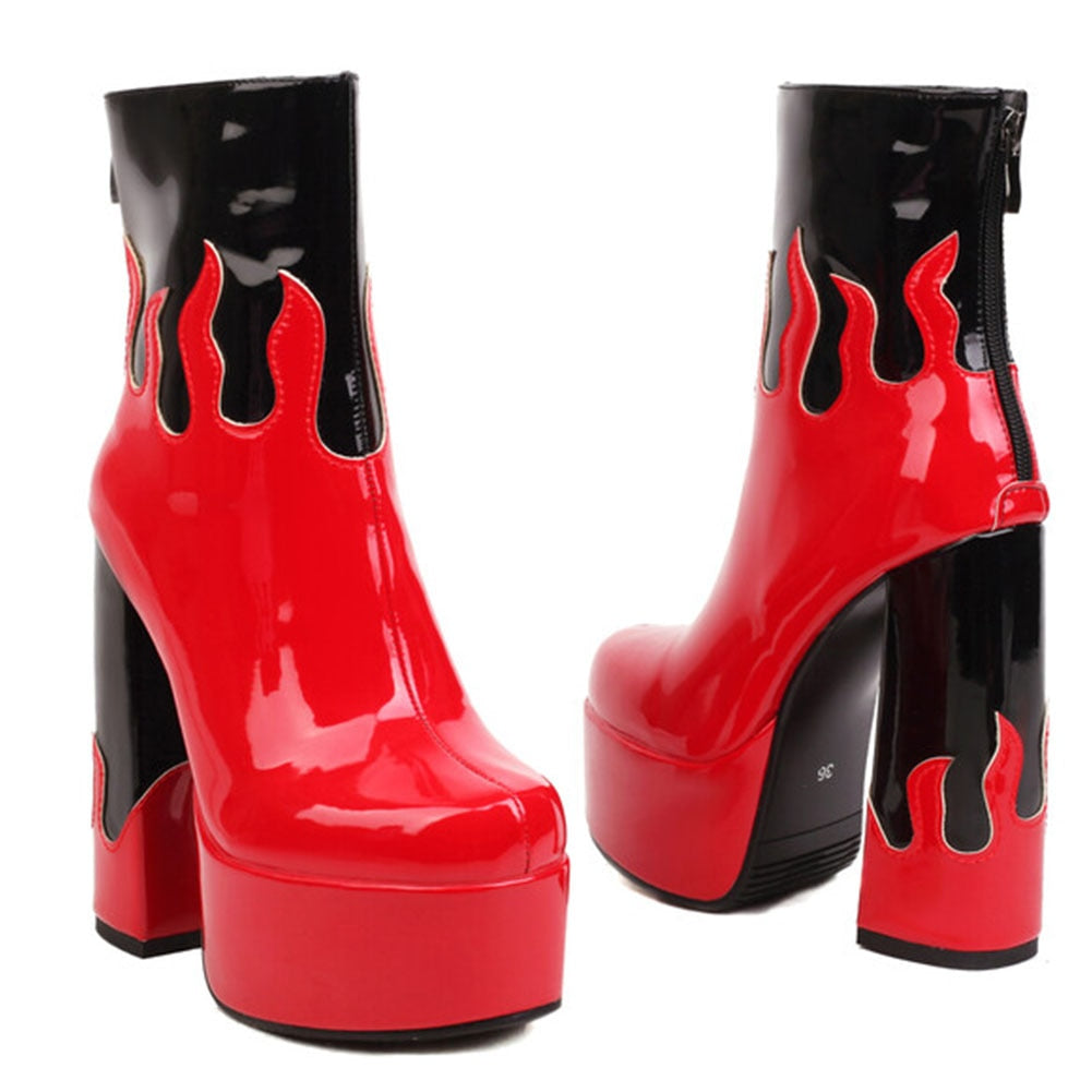 ELAXI High Heel Platform Ankle Boots