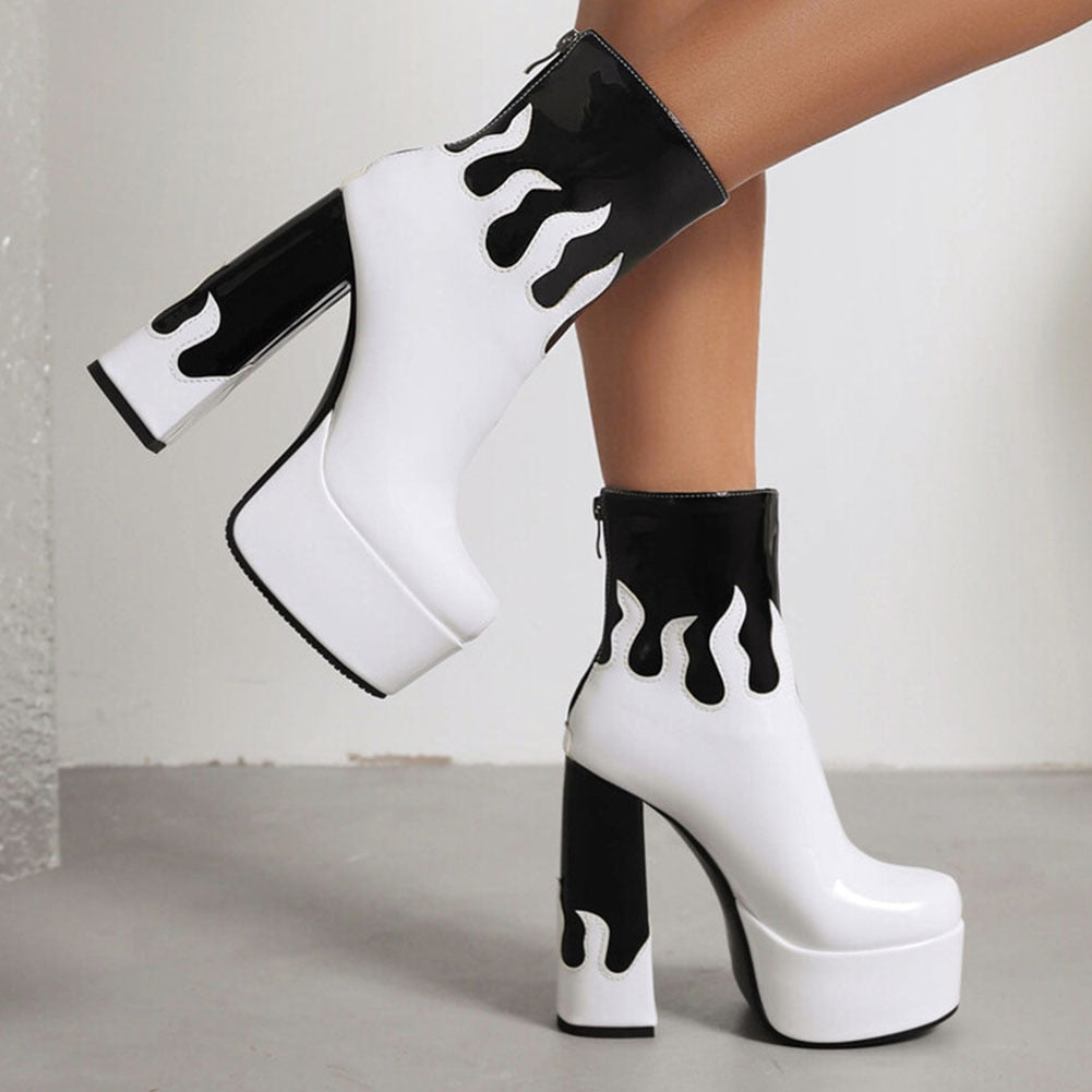 ELAXI High Heel Platform Ankle Boots