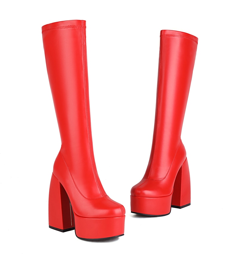DAENE Knee-High Platform Heel Boots