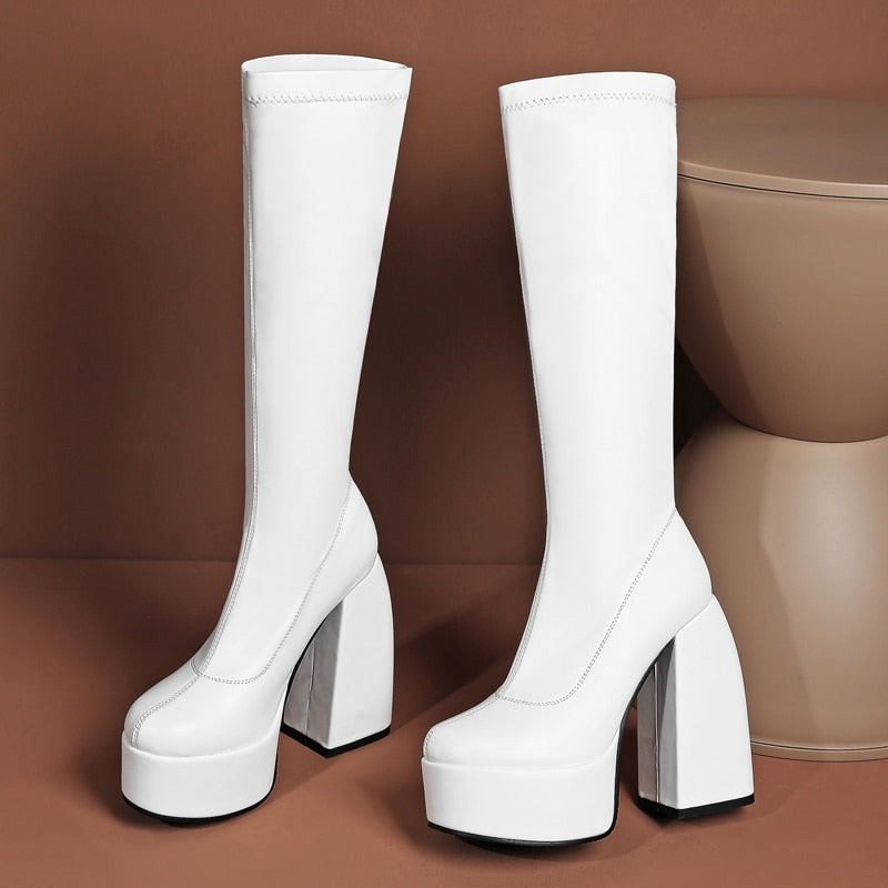 DAENE Knee-High Platform Heel Boots