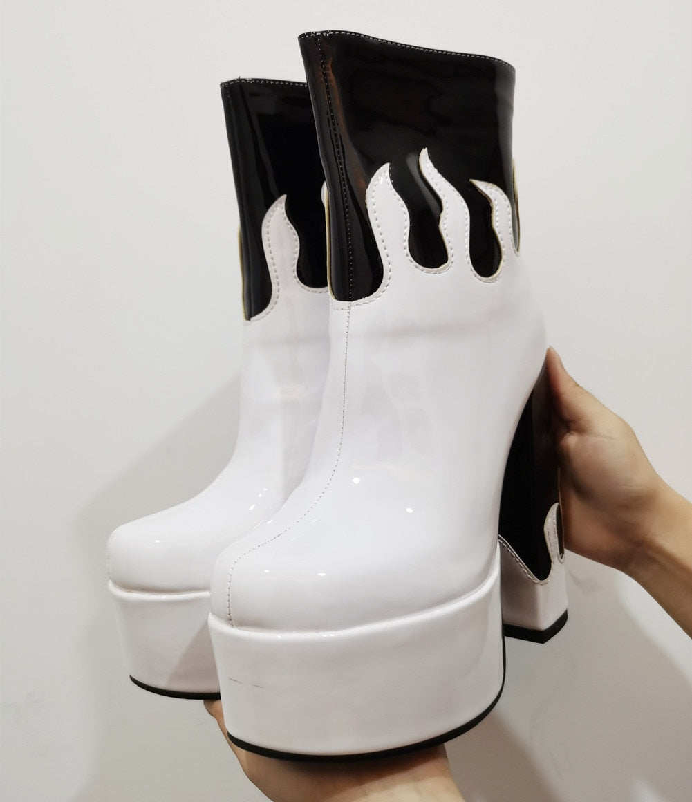ELAXI High Heel Platform Ankle Boots