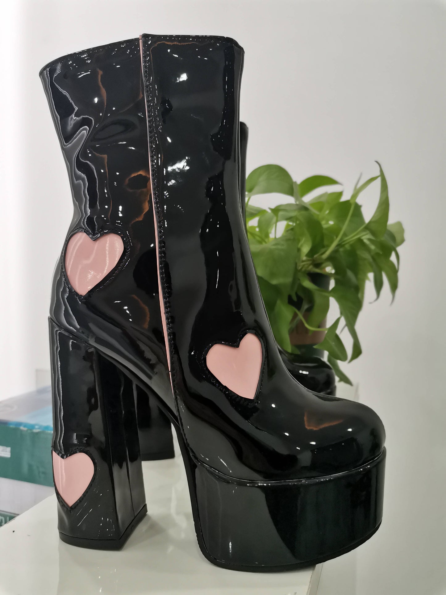 FLUER High Heel Platform Ankle Boots