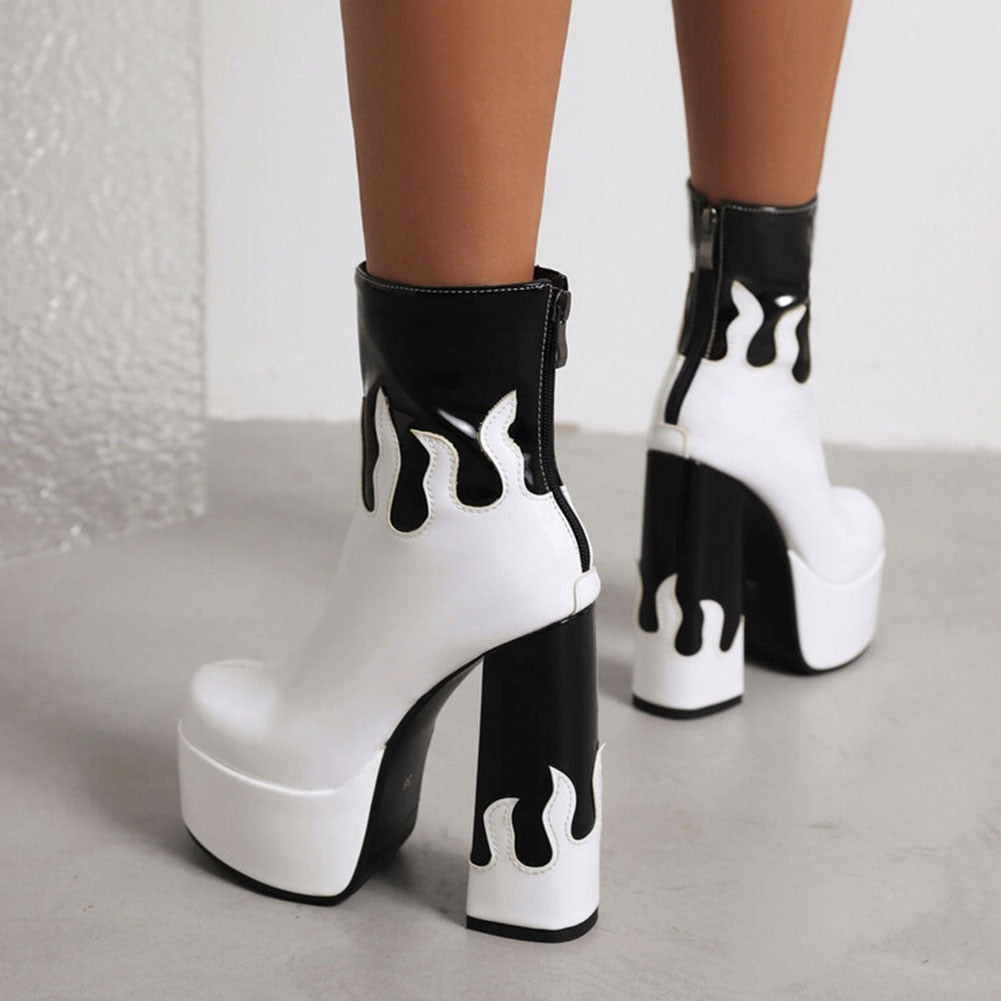 ELAXI High Heel Platform Ankle Boots