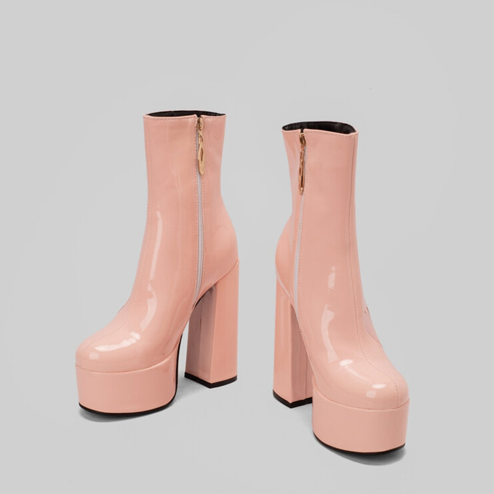 AZALEA High Heel Platform Ankle Boots