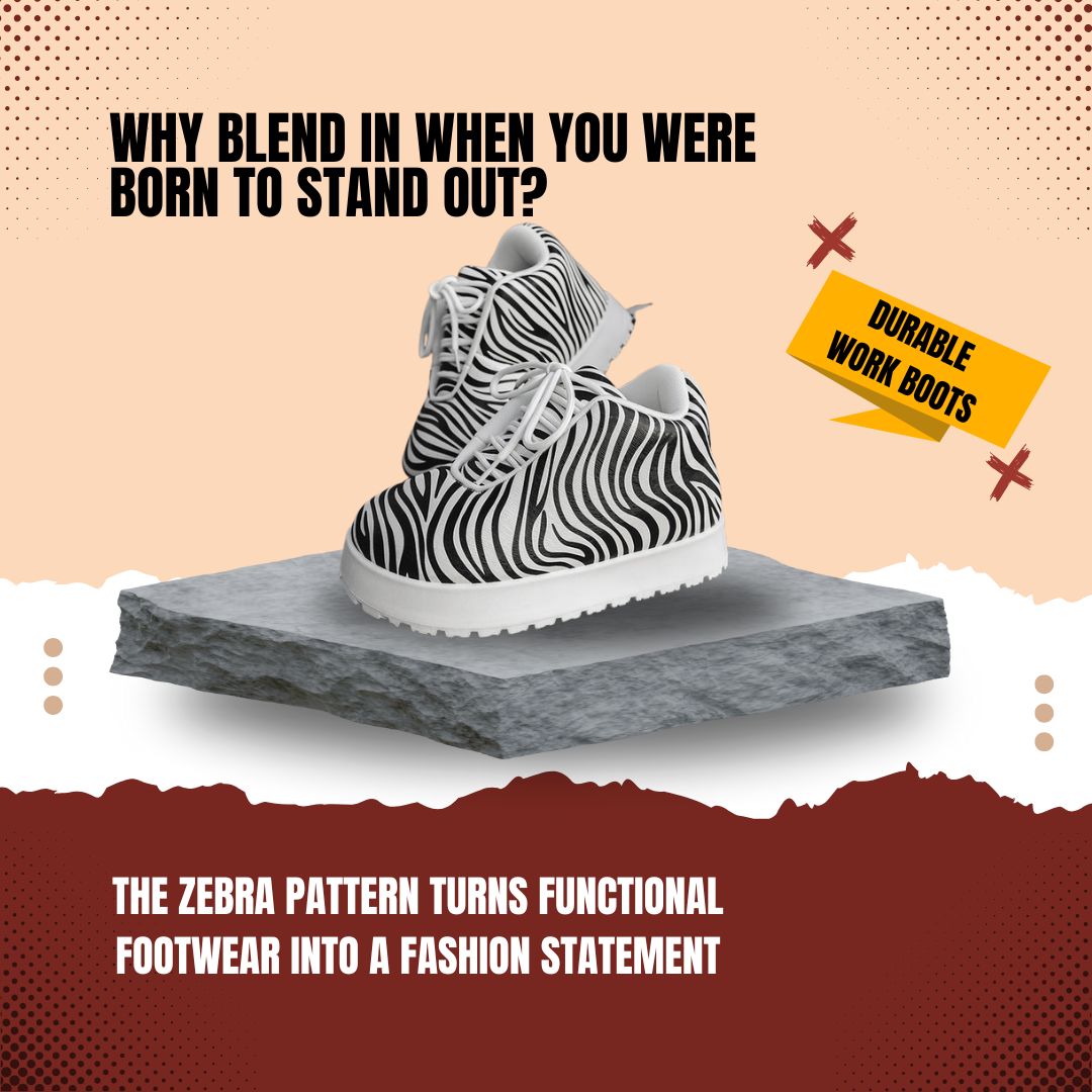 "Tactical Trendsetters: Embracing Zebra-Patterned Moon Boots