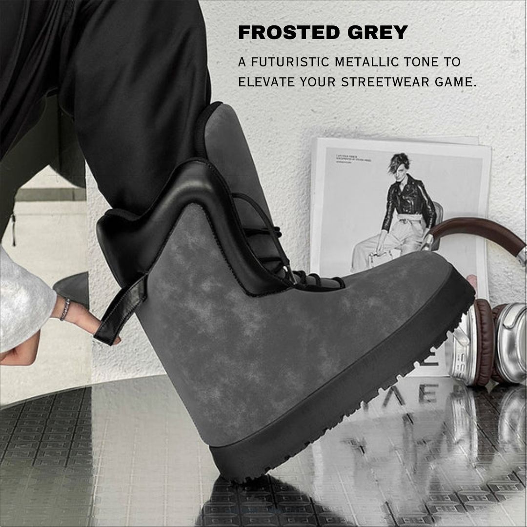 "How to Rock the Futuristic Metallic Trend: Styling the 'Nexus Elevate' X9X Moon Boots in Frosted Grey"
