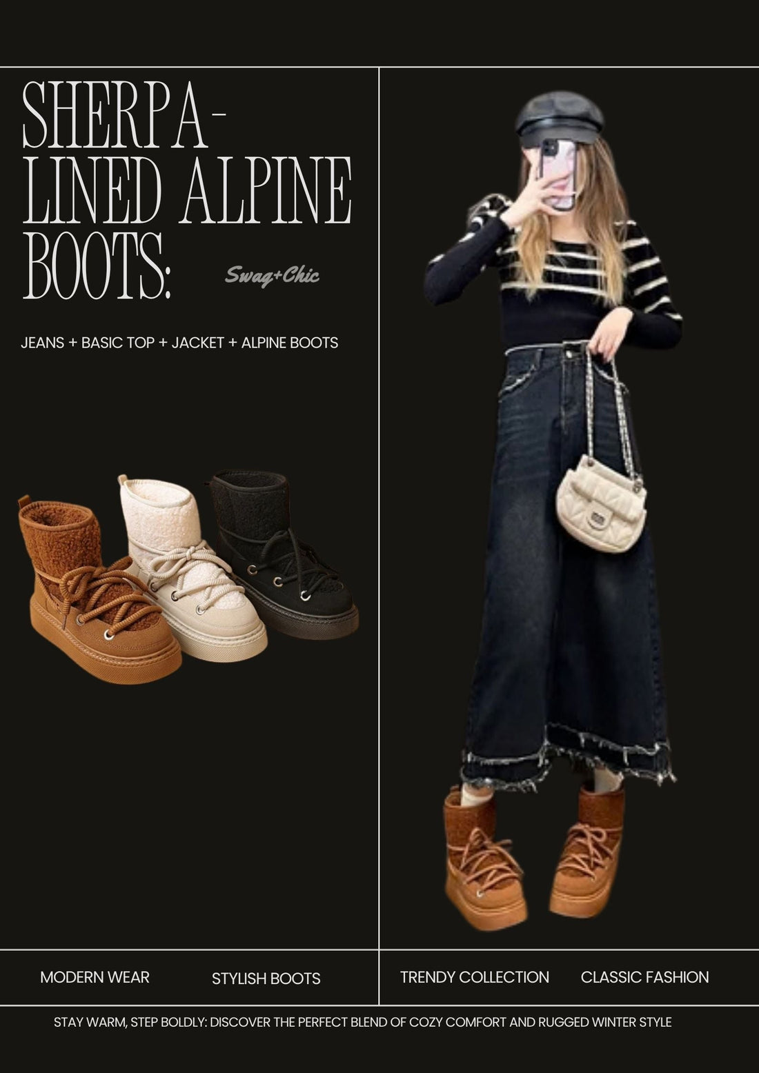 Sherpa-Lined Alpine Boots: The Perfect Blend of Winter Comfort and Rugged Style
