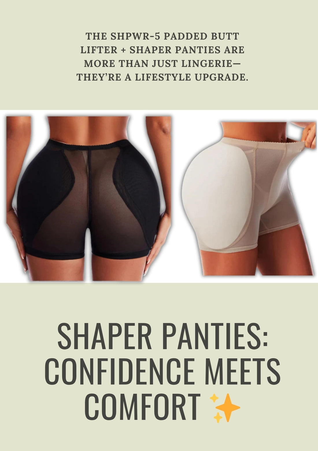SHPWR-5 Padded Butt Lifter + Shaper Panties: Confidence Meets Comfort ✨