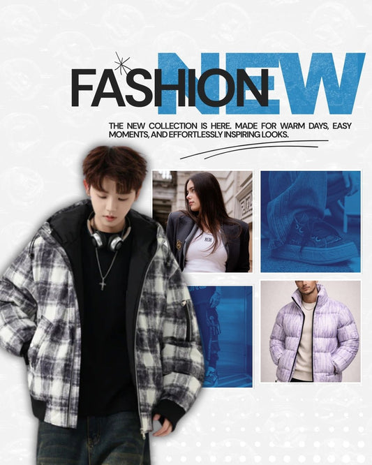 Elevate Your Winter Streetwear with the Oversized Plaid Puffer Jacket