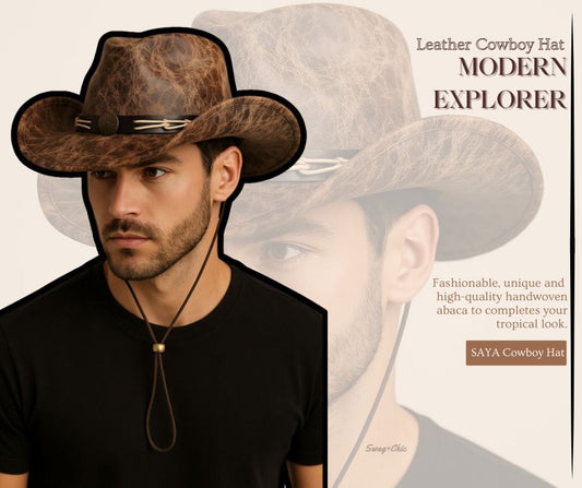 The SAYA Leather Cowboy Hat: A Timeless Accent for the Modern Explorer