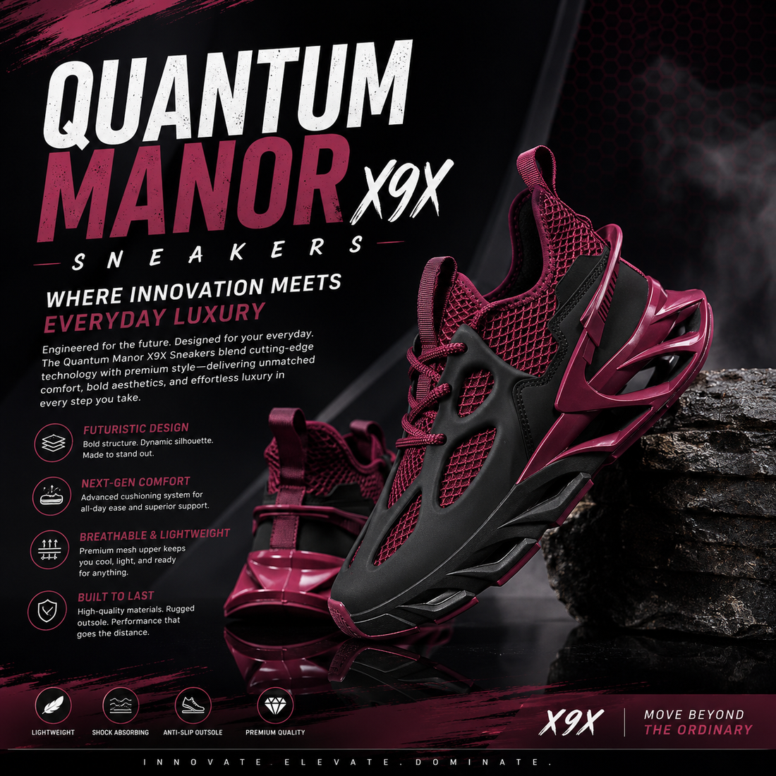Quantum Manor X9X Sneakers: Where Innovation Meets Everyday Luxury