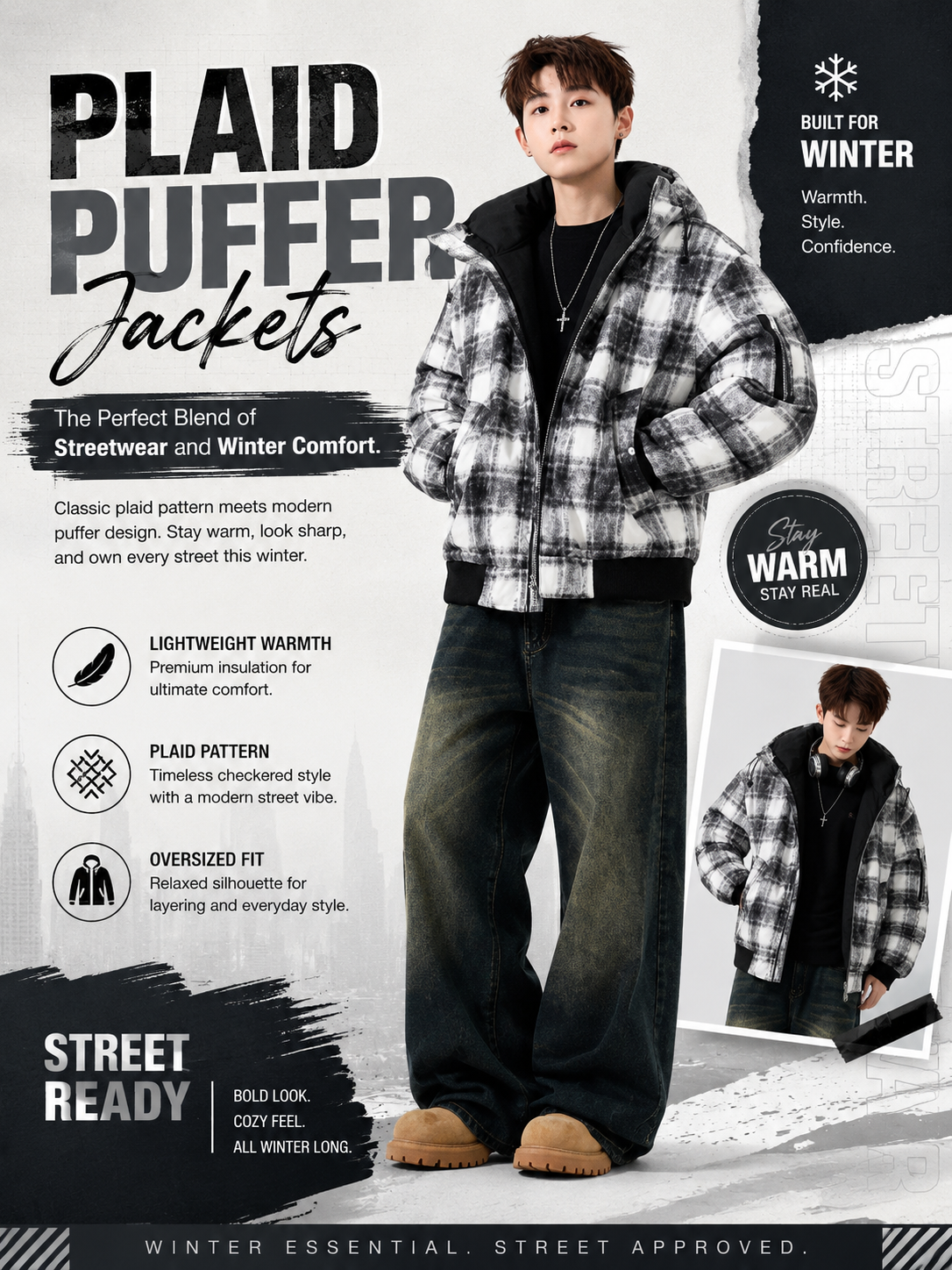 Plaid Puffer Jackets: The Perfect Blend of Streetwear and Winter Comfort