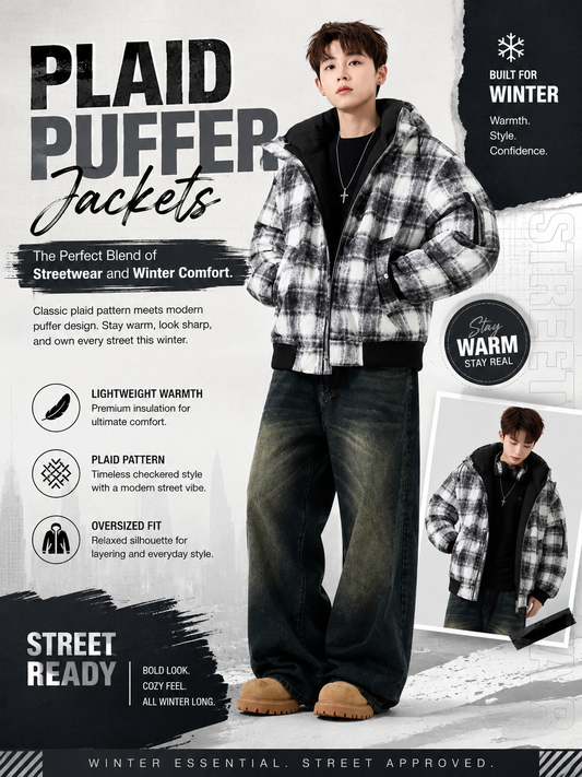 Plaid Puffer Jackets: The Perfect Blend of Streetwear and Winter Comfort