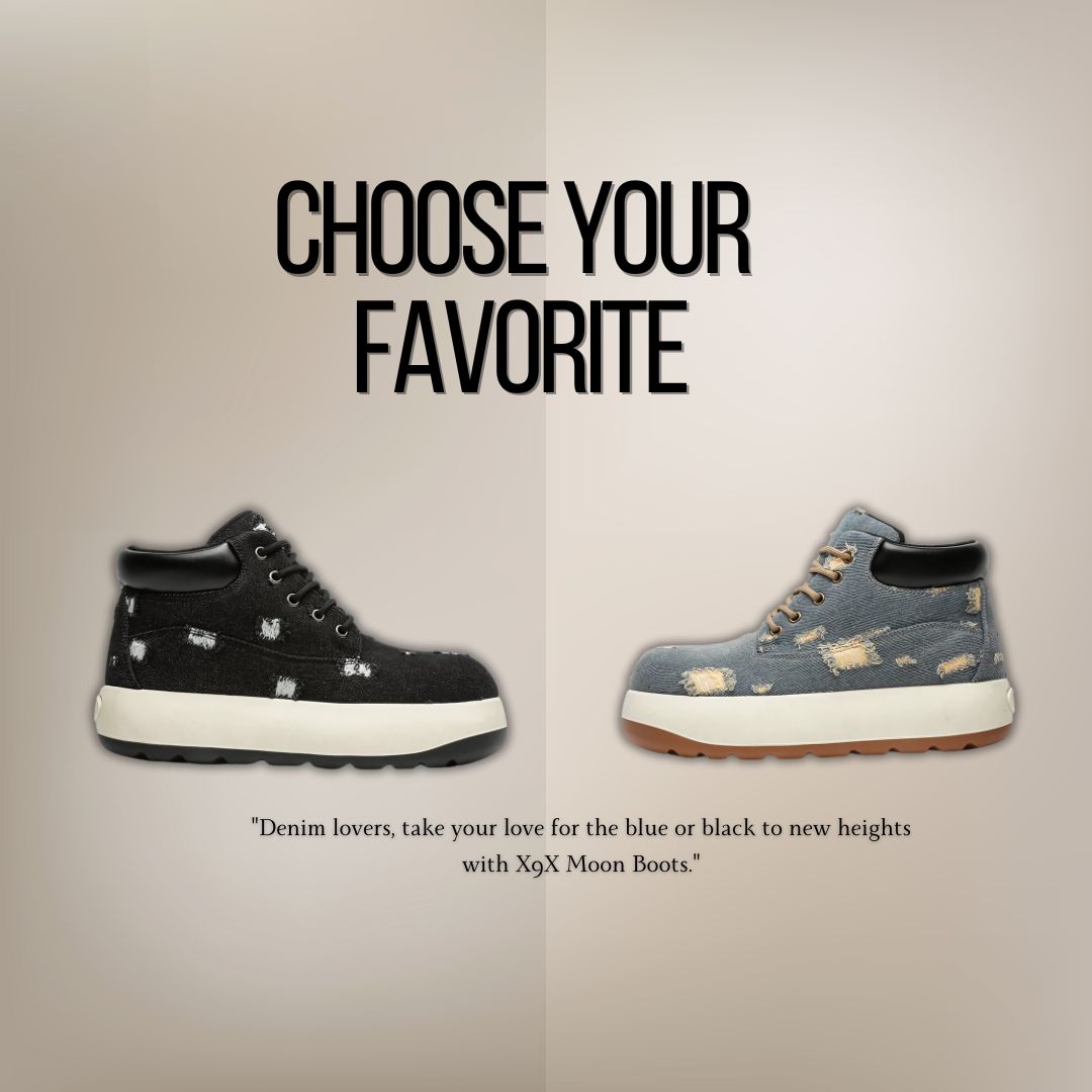 Denim Lovers, Take Your Love for Blue or Black to New Heights with X9X Moon Boots