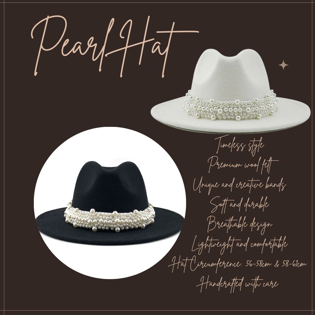 "Elegance Redefined: The Pearl Hat’s Fusion of Timeless Charm and Modern Craft"