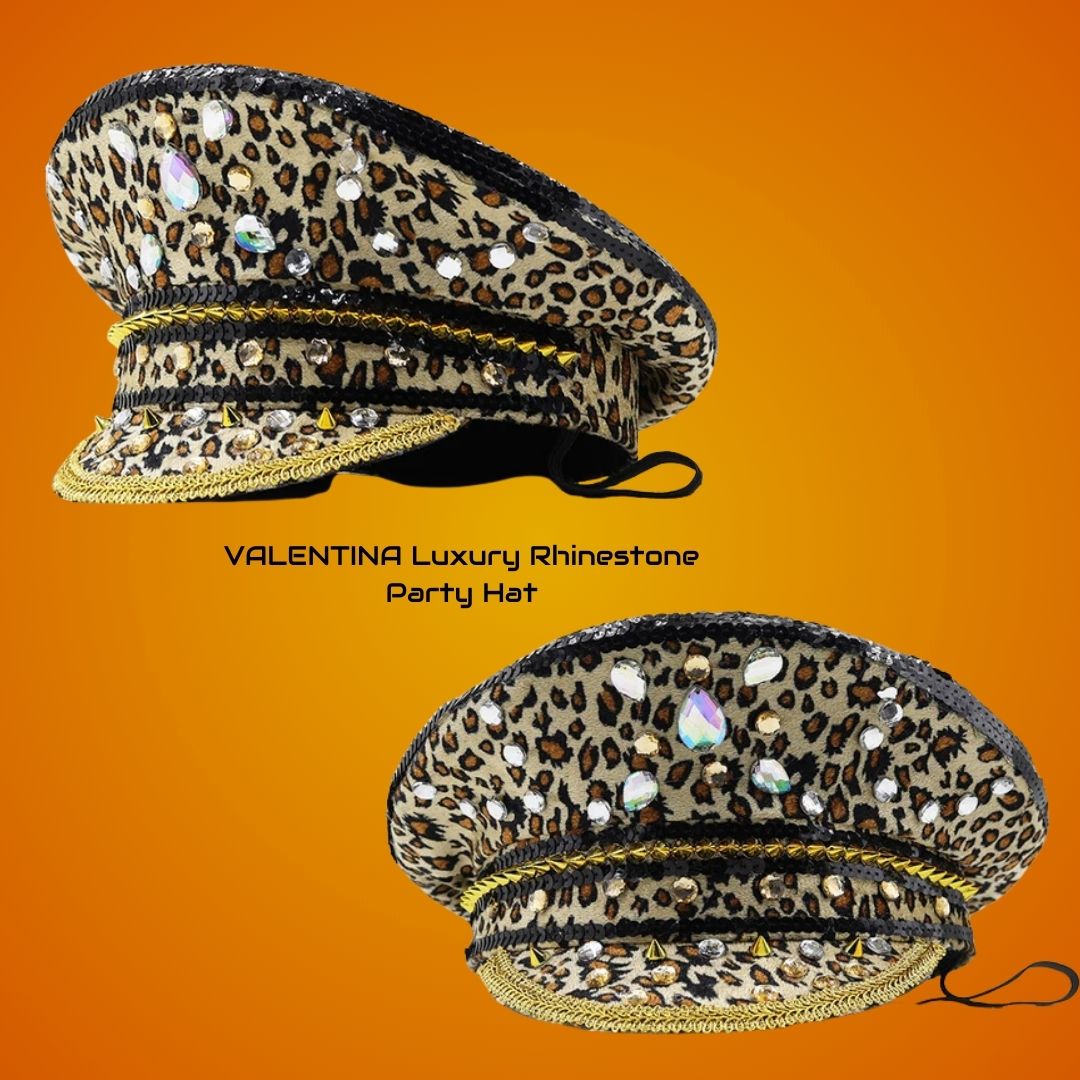 VALENTINA Luxury Rhinestone Party Hat: Elevate Your Look with Sparkling Sophistication
