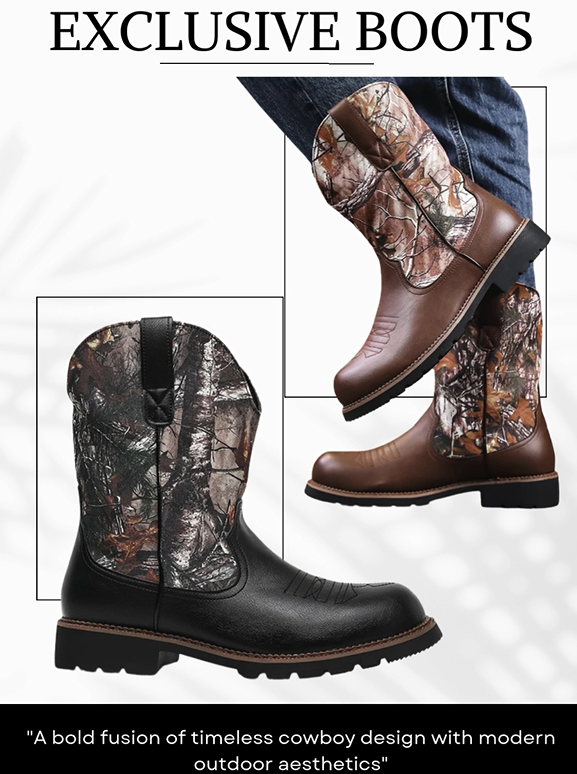 MLB LTHR-27 Camo Western Cowboy Boots: Where Style Meets Adventure