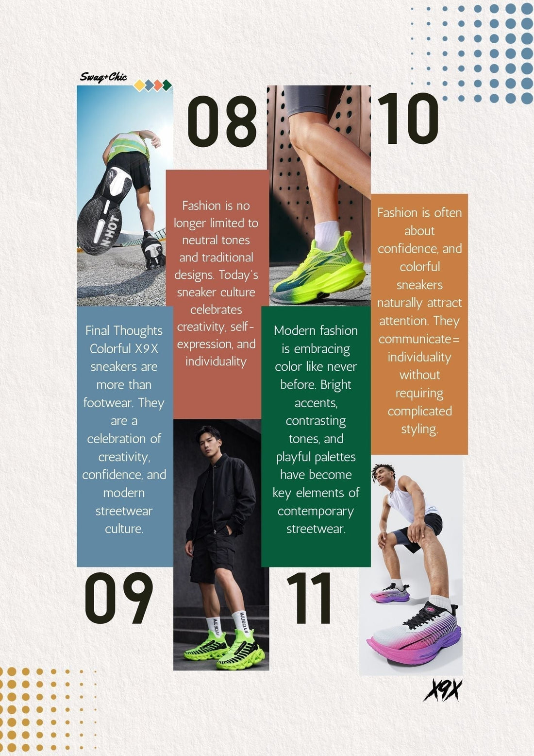 Colorful X9X Sneakers: Add Energy, Personality, and Style to Every Step