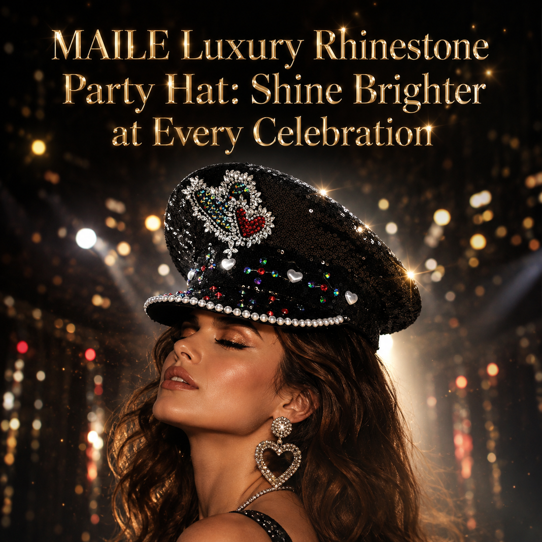 MAILE Luxury Rhinestone Party Hat: A Statement of Timeless Elegance