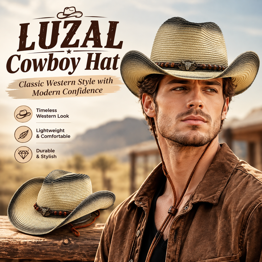 LUZAL Cowboy Hat: Classic Western Style with Modern Confidence