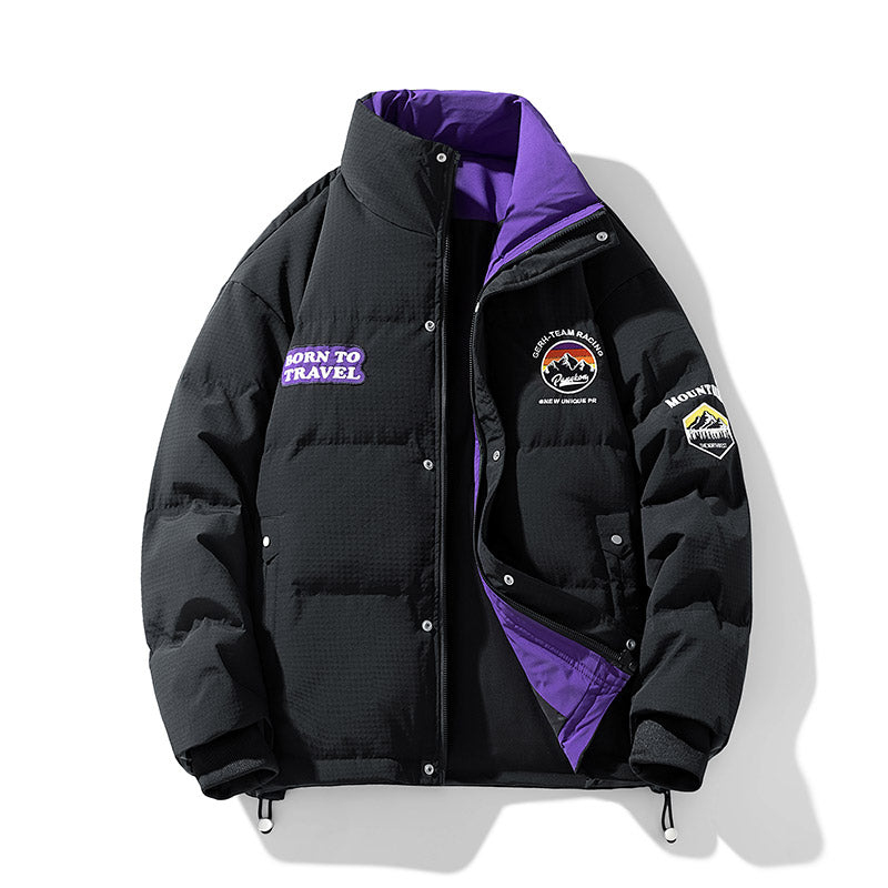 MLB Z722 Puffer Jacket in Midnight Black/Purple