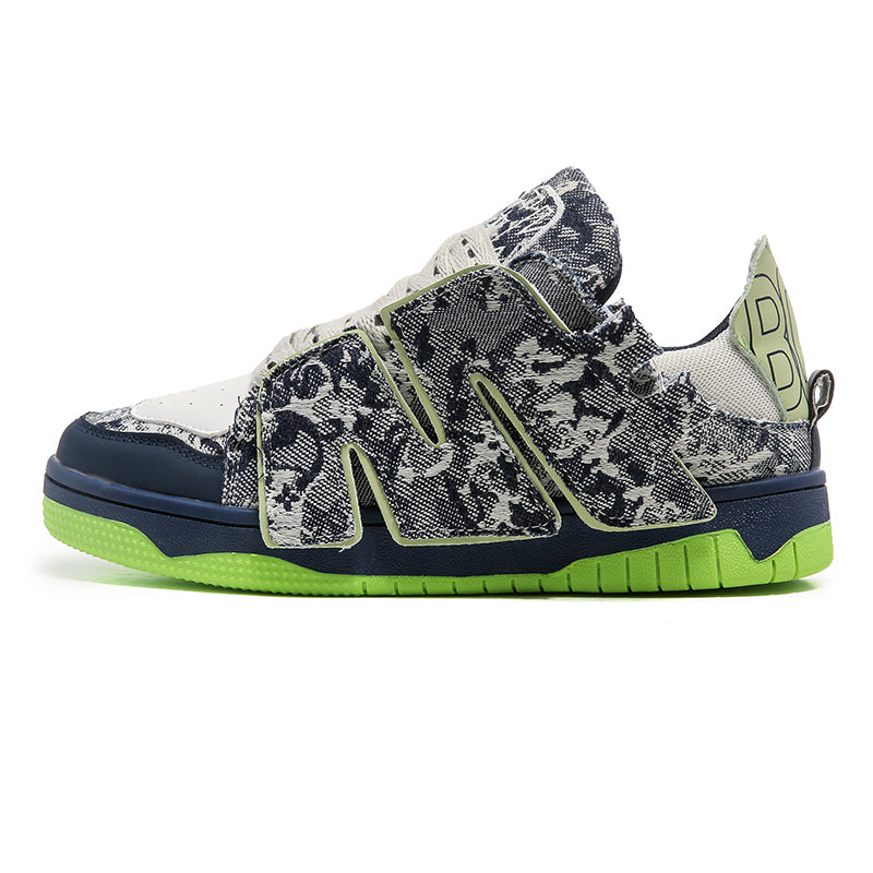 MISI Chunky Sneakers in Gray/Green