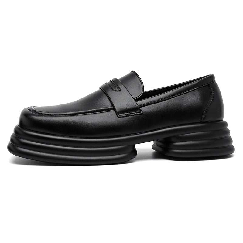 MLB LTHR-24 Statement Loafers in Solid Black