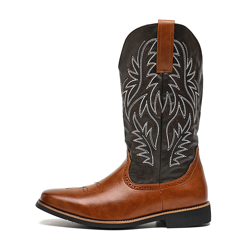 MLB LTHR-26 Western Heritage Boots in Rich Tan Brown/Black