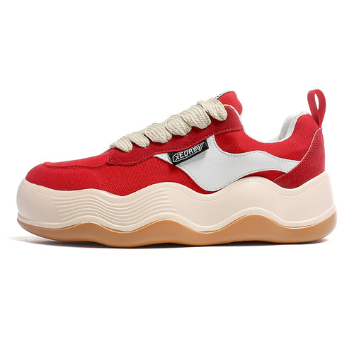 'Aurora Thrust' X9X Sneakers in Red/Tan/Beige