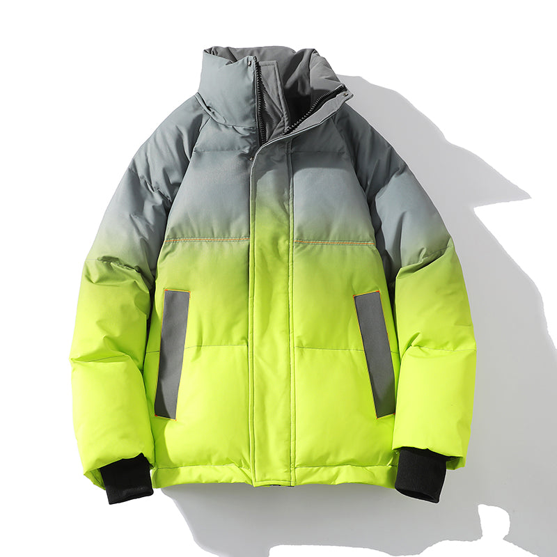 MLB Z707 Puffer Jacket in Neon Yellow/Gray