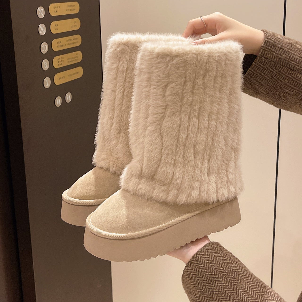 Demeter Plush High-Rise Boots