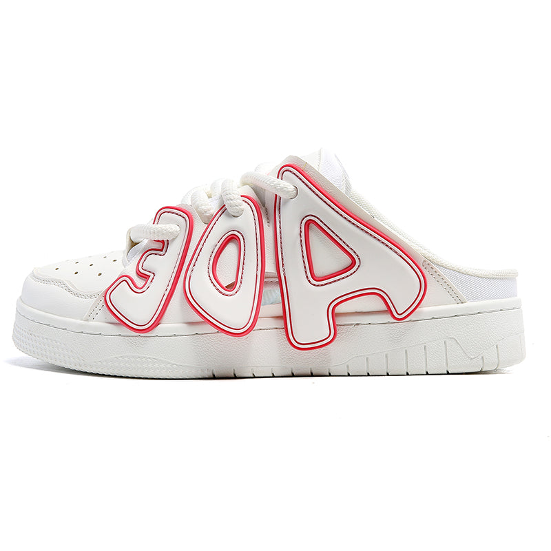 DEZARAL Chunky Sneakers in White/Red