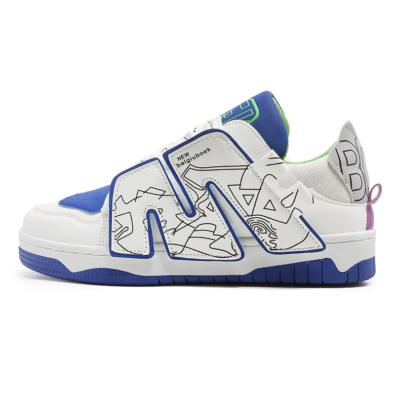 MISI Chunky Sneakers in White/Blue