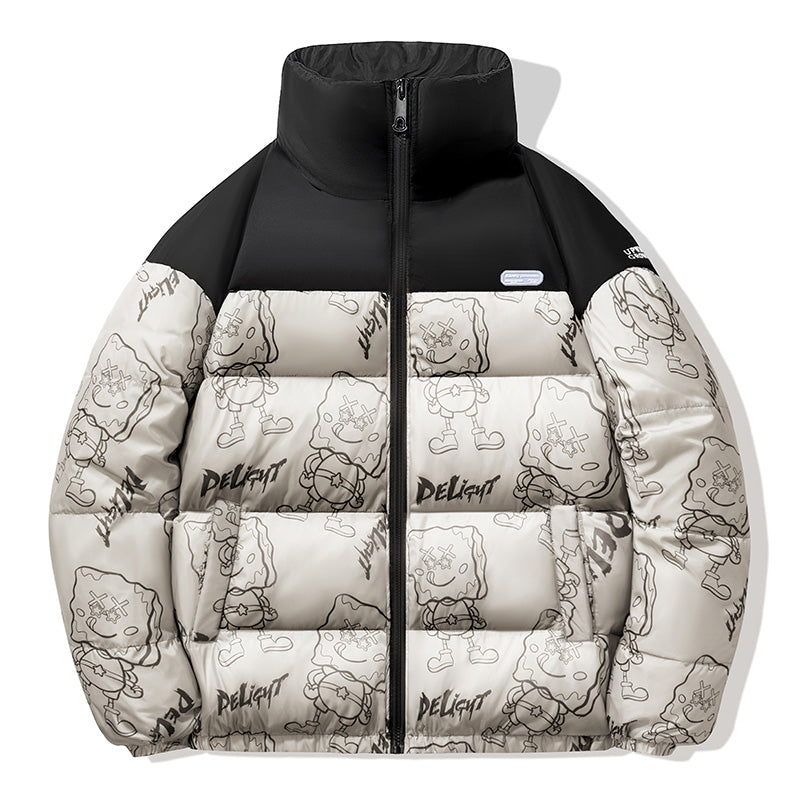 MLB Z716 Puffer Jacket in Black/Khaki