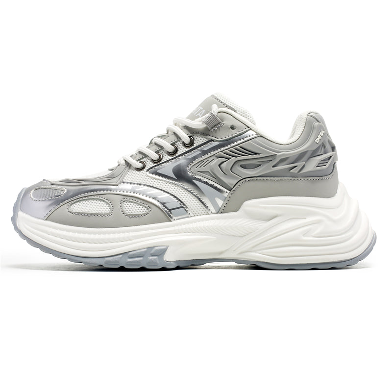 'Doomsday Dynasty' X9X Sneakers in White/Gray/Silver