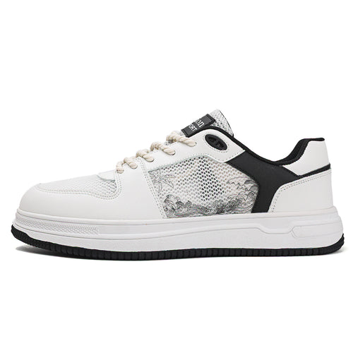 'Celestial Crest' X9X Sneakers in White/Black