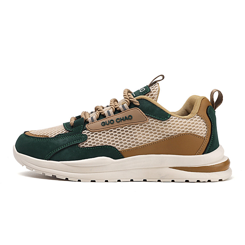 'Phoenix Glide' X9X Sneakers in Green/Beige/Brown