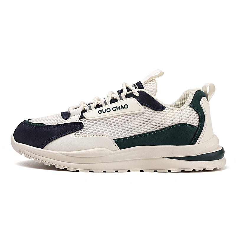 'Phoenix Glide' X9X Sneakers in Black/Beige/Green