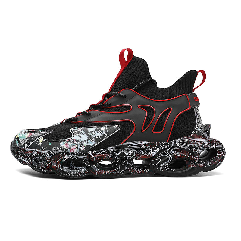 FAELYN Lace-Up Sneakers in Black/Red