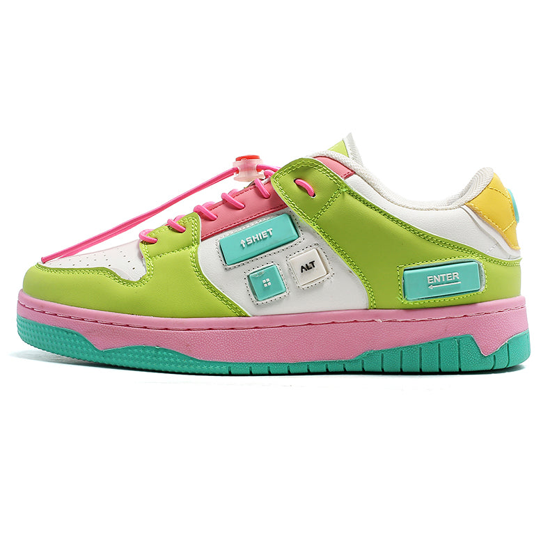 ILONA Chunky Sneakers in Green/Pink/White