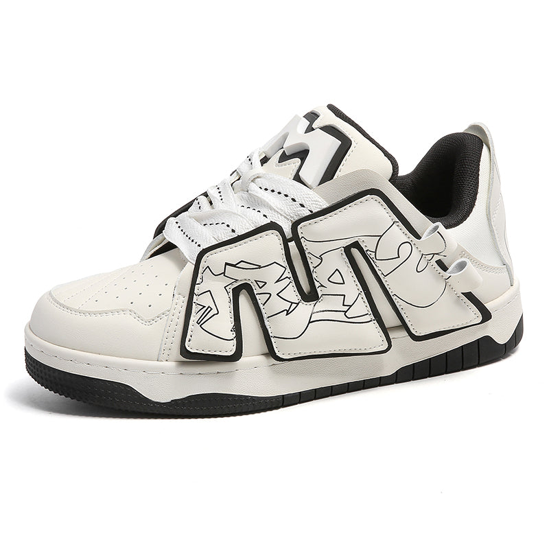 CAITLYN Chunky Sneakers in White/Black