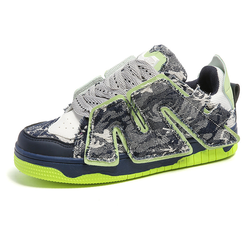 CAITLYN Chunky Sneakers in Gray/Green